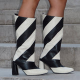 BOTAS CAÑA MEDIA GIULIA AJEDREZ